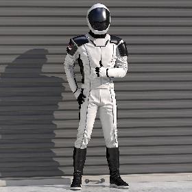 3D Futuristic Astronaut Space Suit Rigged for Cinema 4D